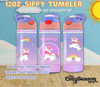 LAVENDER UNICORN  - KIDS 12oz Tumbler