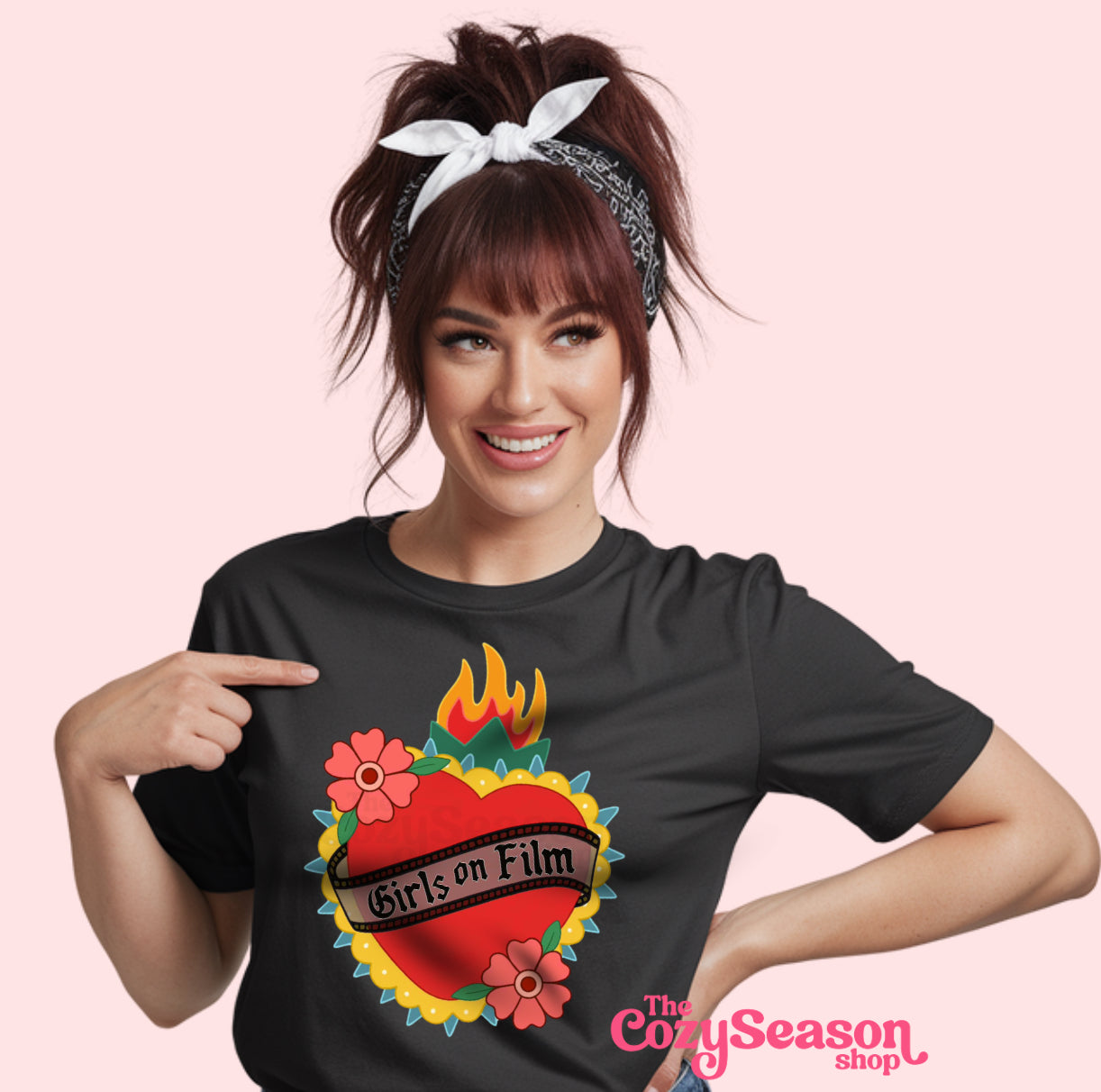 GIRLS ON FILM - Color logo on Black Cozy T-Shirt