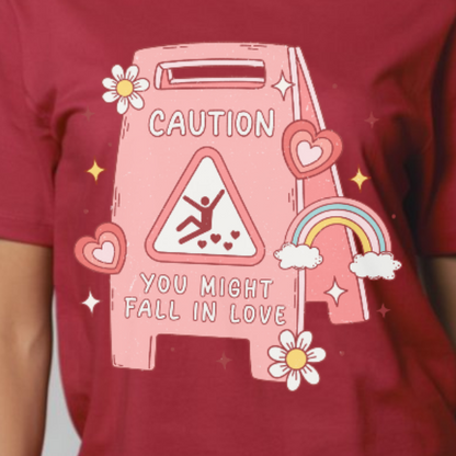 CAUTION: YOU MIGHT FALL IN LOVE - Unisex T-Shirt