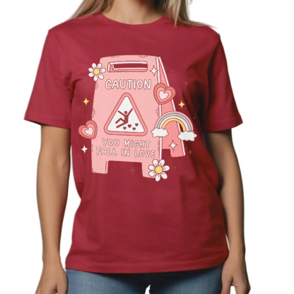CAUTION: YOU MIGHT FALL IN LOVE - Unisex T-Shirt