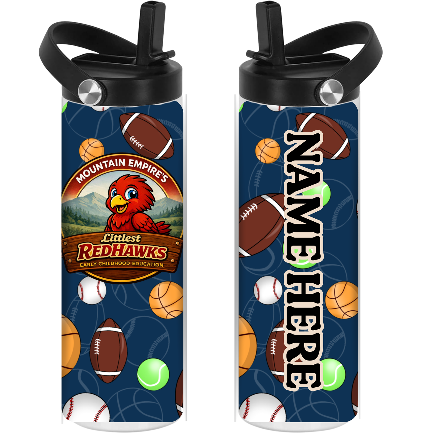 LITTLEST REDHAWKS - Blue Sports -  Sport Top Water Bottle