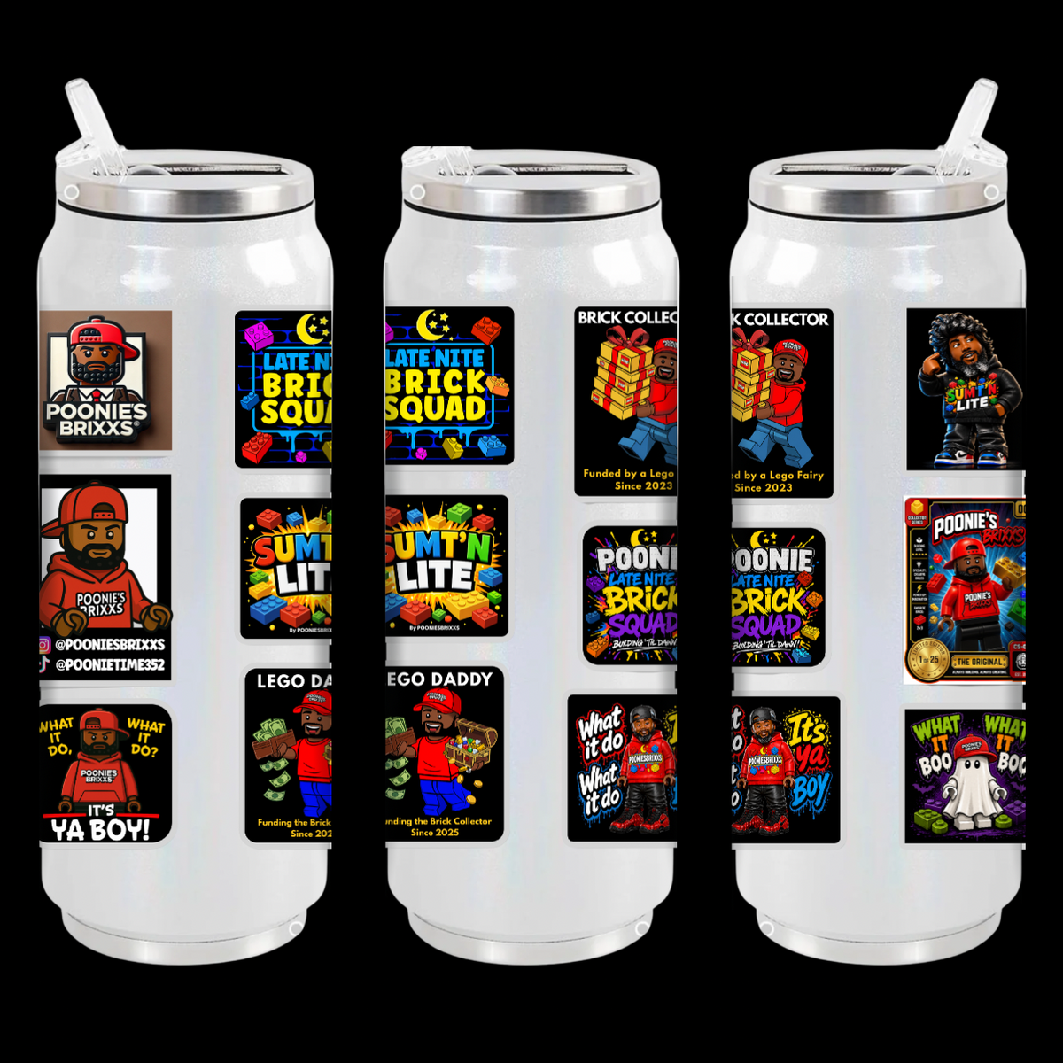 ALL POONIE STICKERS - 17oz. Can Tumbler