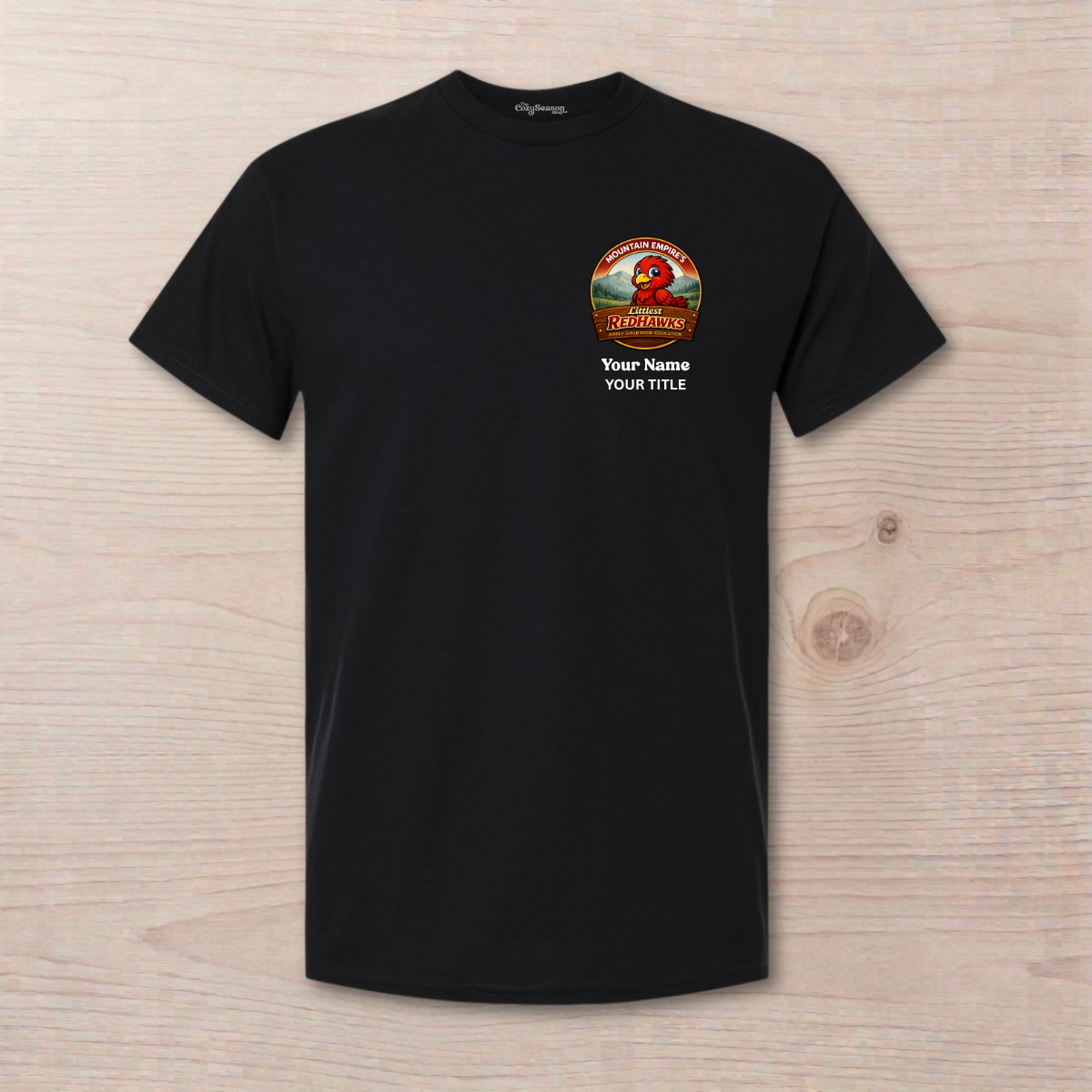 LITTLEST REDHAWKS (Pocket - Personalized) - ADULT Unisex Tee - Black