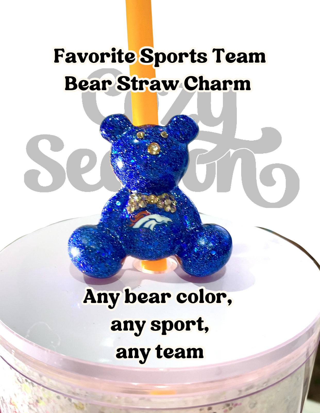 Football Bear - Straw Charm