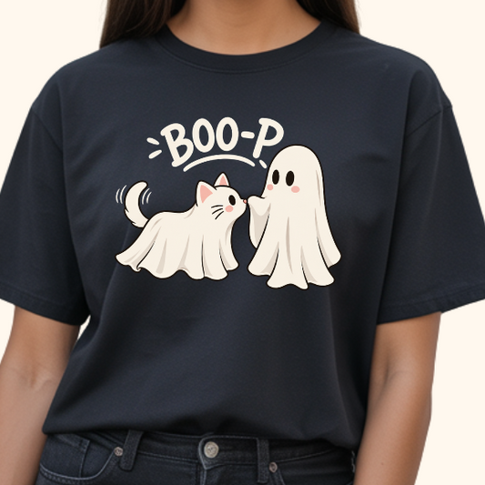 BOO-P Ghost and Cat - Unisex Tee