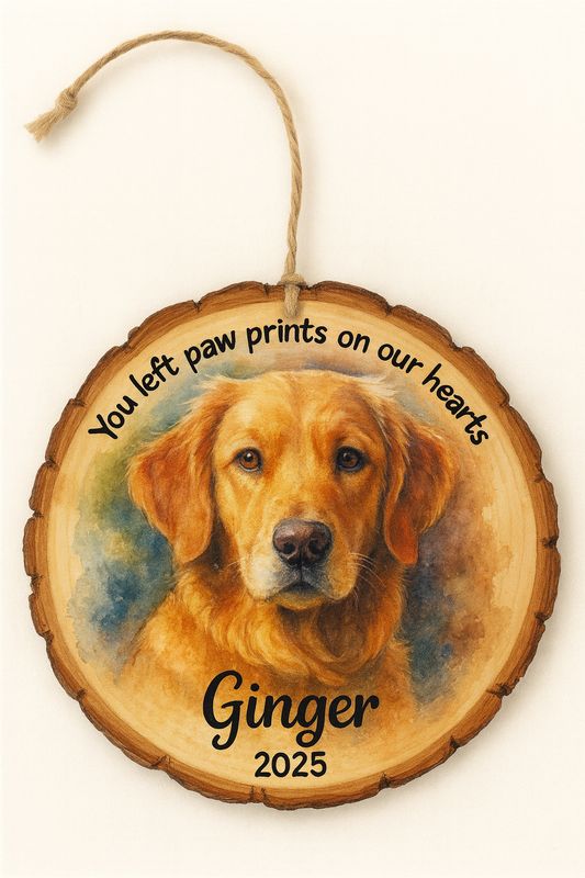 HANDPAINTED PET MEMORIAL - Wood Ornament