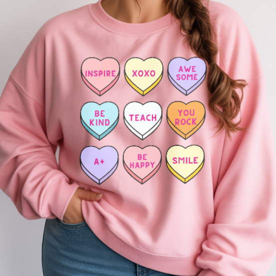 Valentine Hearts Teacher - Unisex Sweatshirt