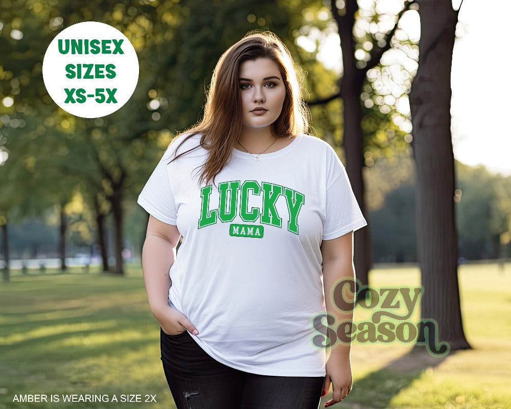 Lucky mama shirt st patricks day green cozy season