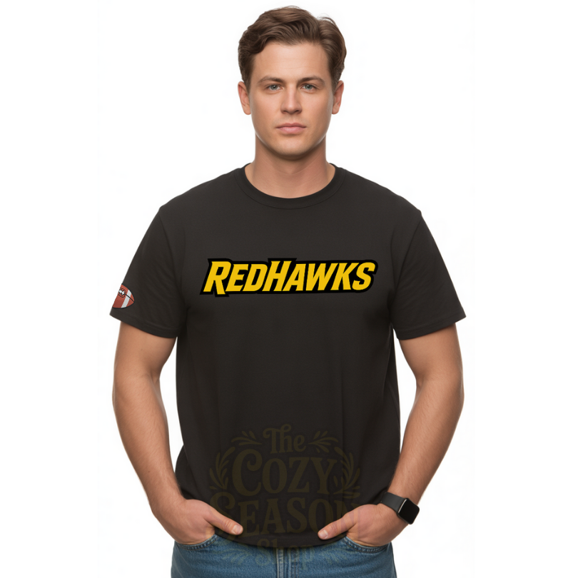 REDHAWKS - ADULT Unisex T-Shirt BLACK