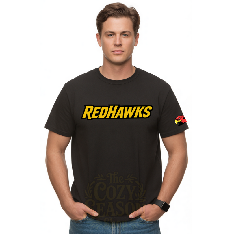 REDHAWKS - ADULT Unisex T-Shirt BLACK