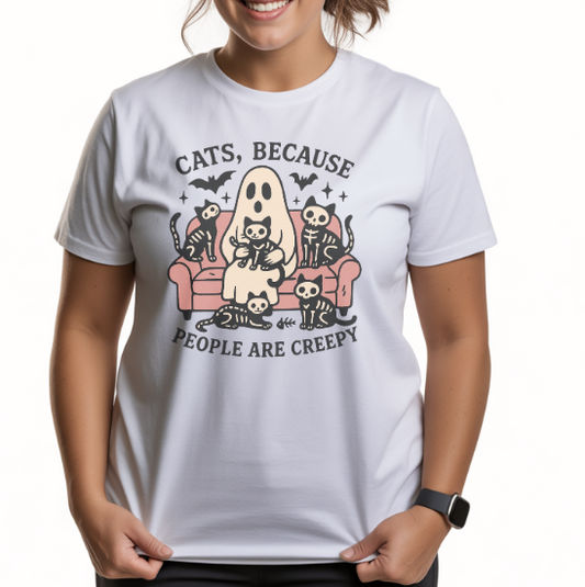 CATS, BECAUSE PEOPLE ARE CREEPY - Unisex T-Shirt