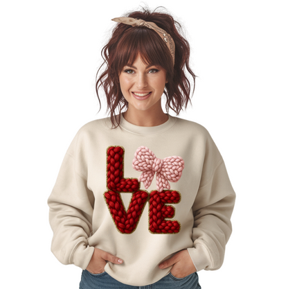 LOVE - Unisex Sweatshirt - Faux Crochet