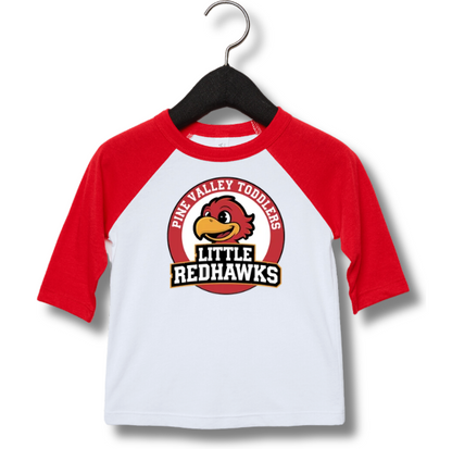 PINE VALLEY TODDLERS LOGO - Toddler Baseball Tee - RED