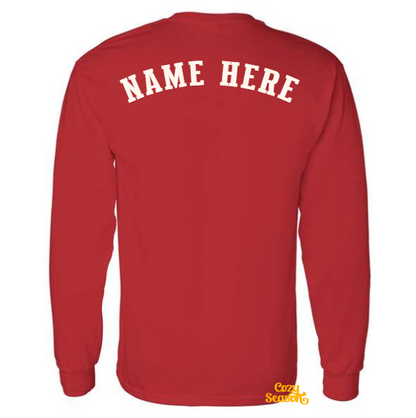 PINE VALLEY PRESCHOOL LOGO - ADULT Long-Sleeve T-Shirt RED