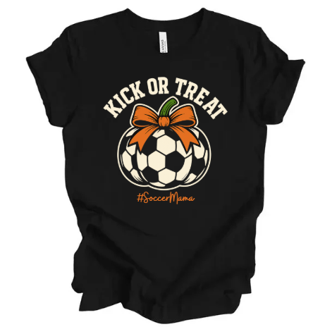 KICK OR TREAT Soccer Pumpkin #soccermama - Unisex T-Shirt
