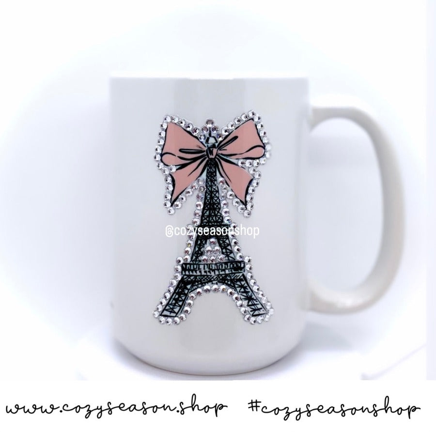 Rhinestone Blinged Eiffel Tower - Ceramic Mug