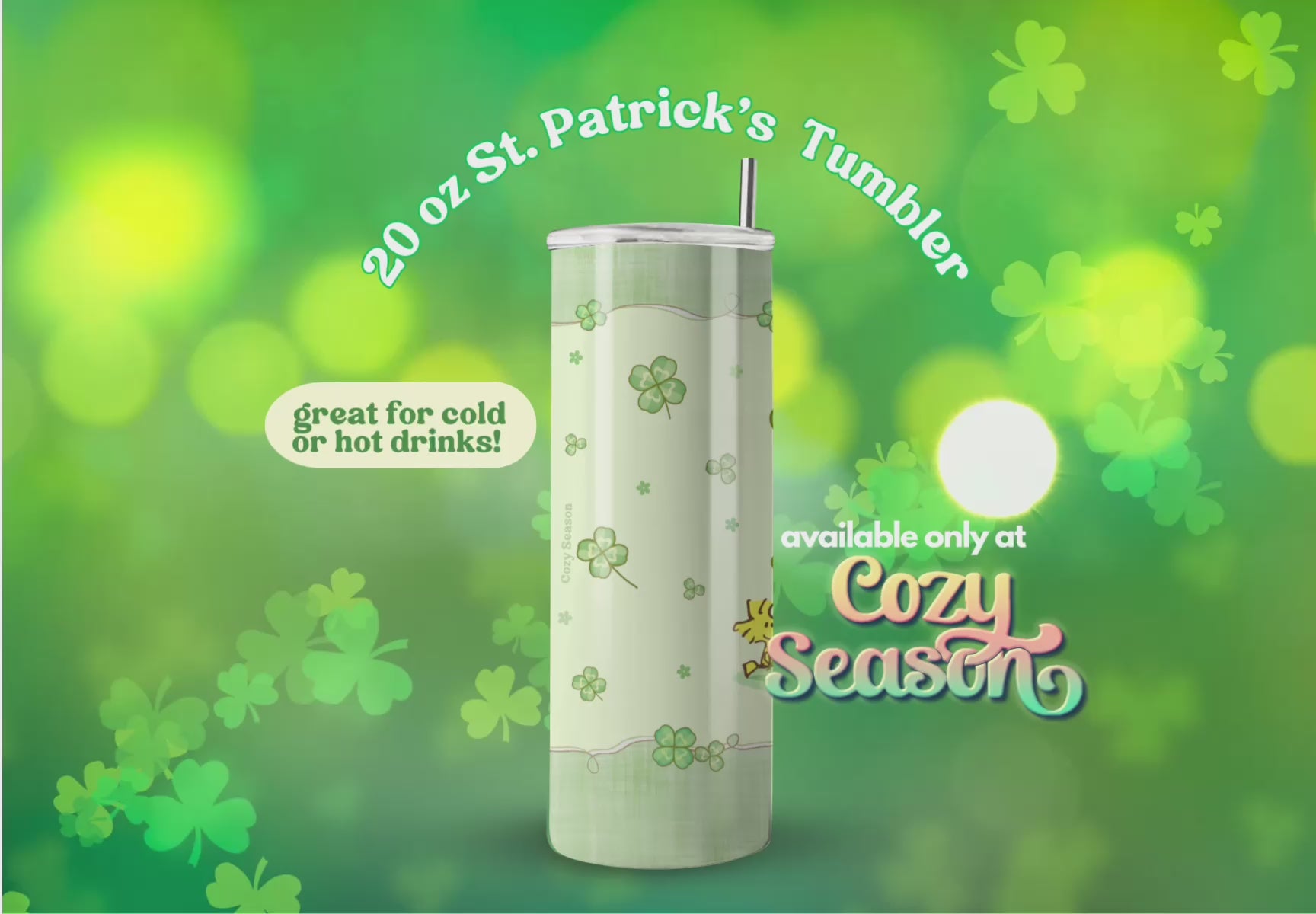 snoopy st patricks day tumbler cozy season