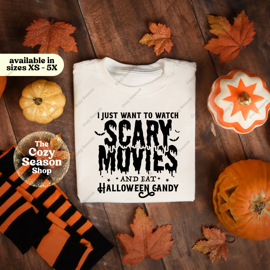 SCARY MOVIES - White Basic T-Shirt