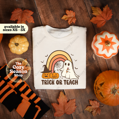 TRICK OR TEACH - White Basic T-Shirt